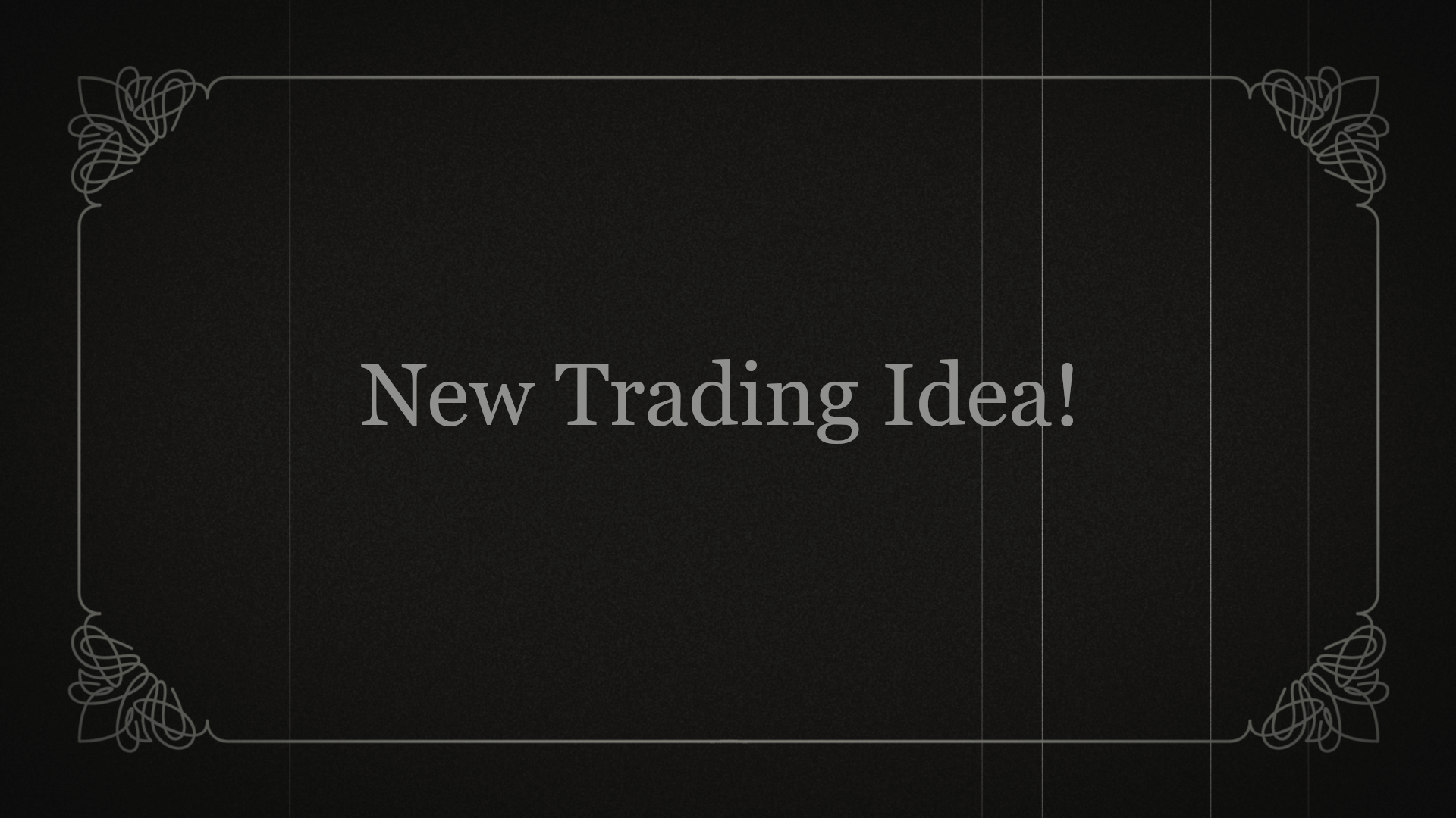 Silent film text card that reads "New trading idea!"