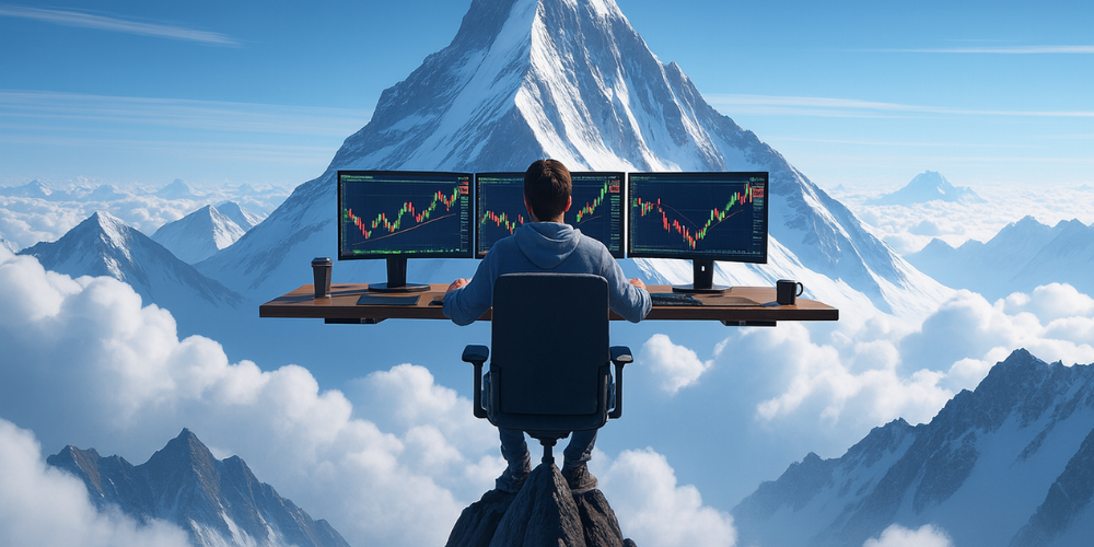 Trading on the edge of a mountain