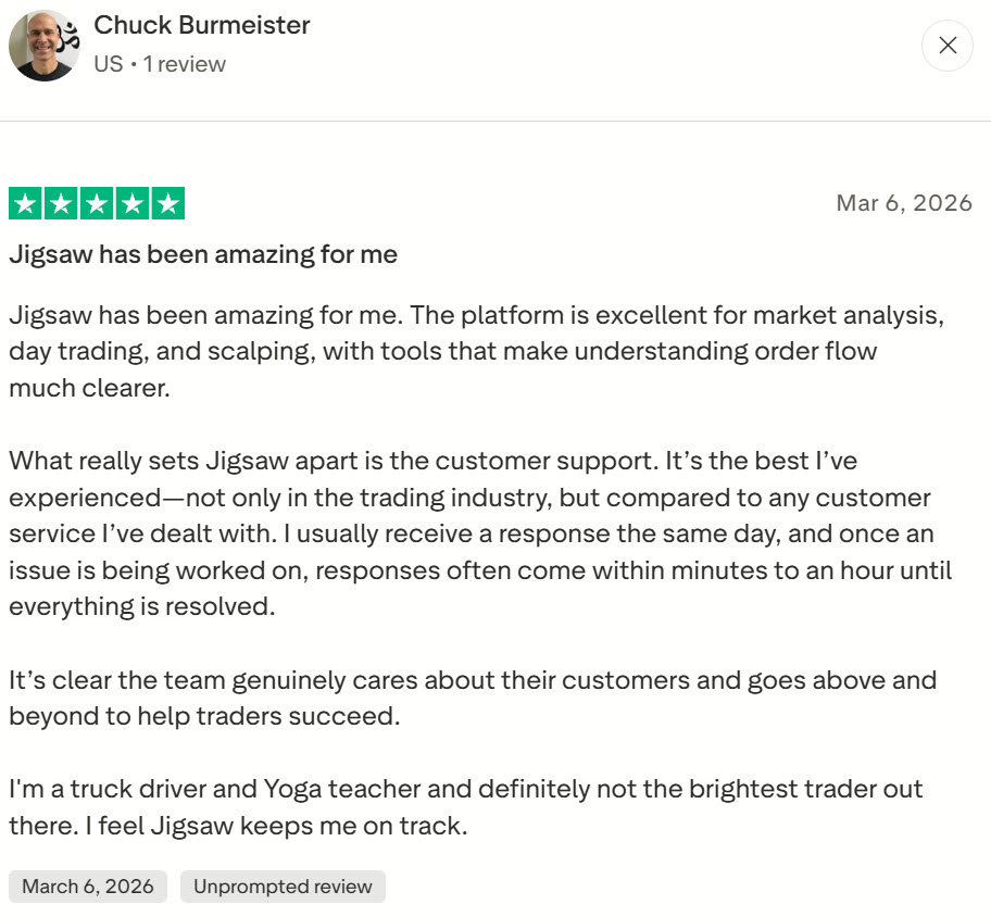 New Testimonial1 Jigsaw Trading Trustpilot Testimonial 1